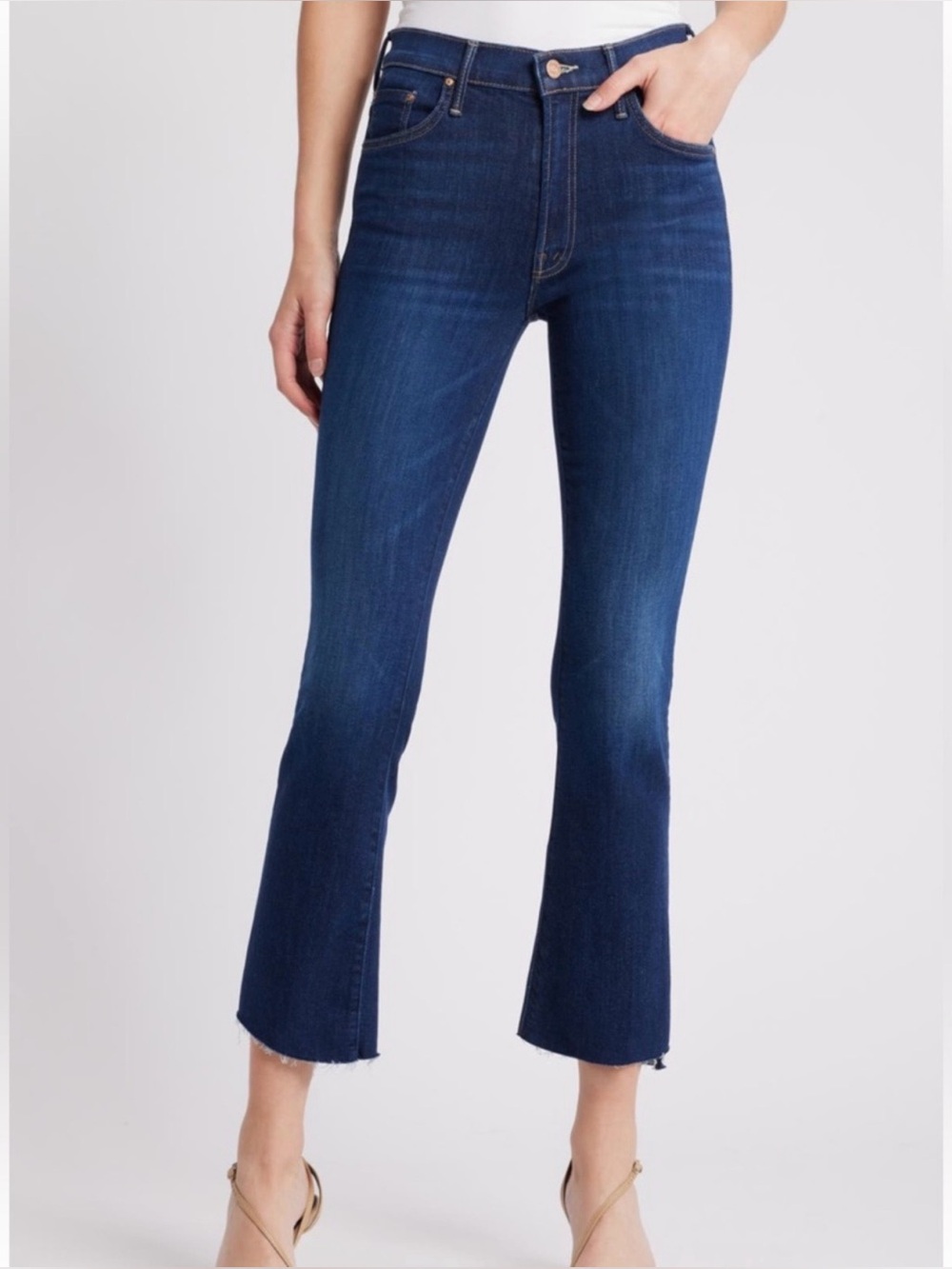 MOTHER The Insider Crop Step Fray, size 27 in Opposites Attract